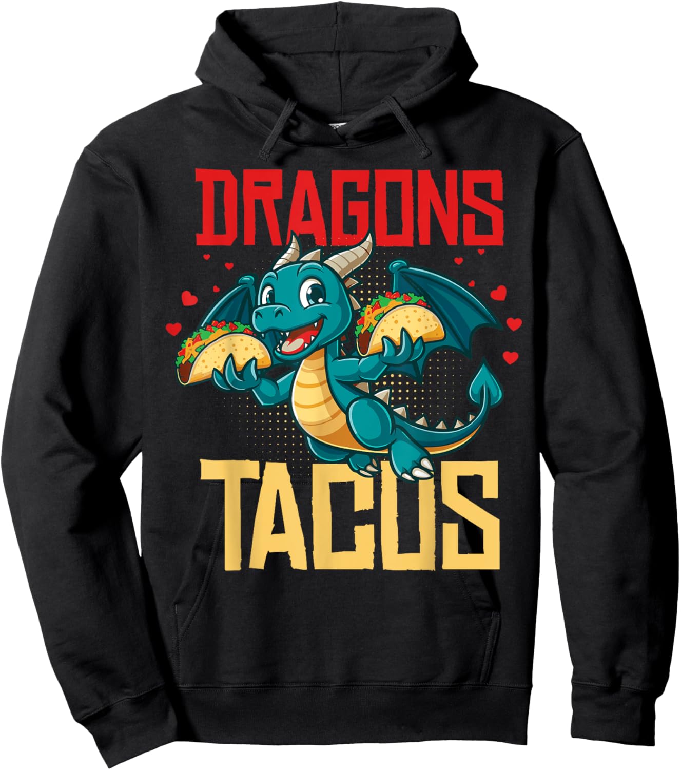 Dragons Love Tacos Shirt for Kids Girls Boys Hoodie - Hoodie | Black