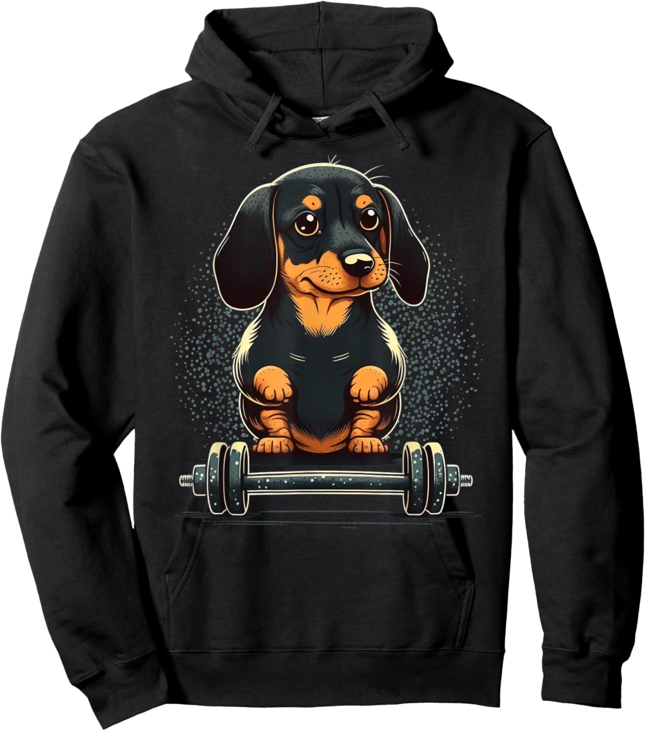 Dachshund Weightlifting Funny Fitness Gym Dachshund Hoodie - Hoodie | Black