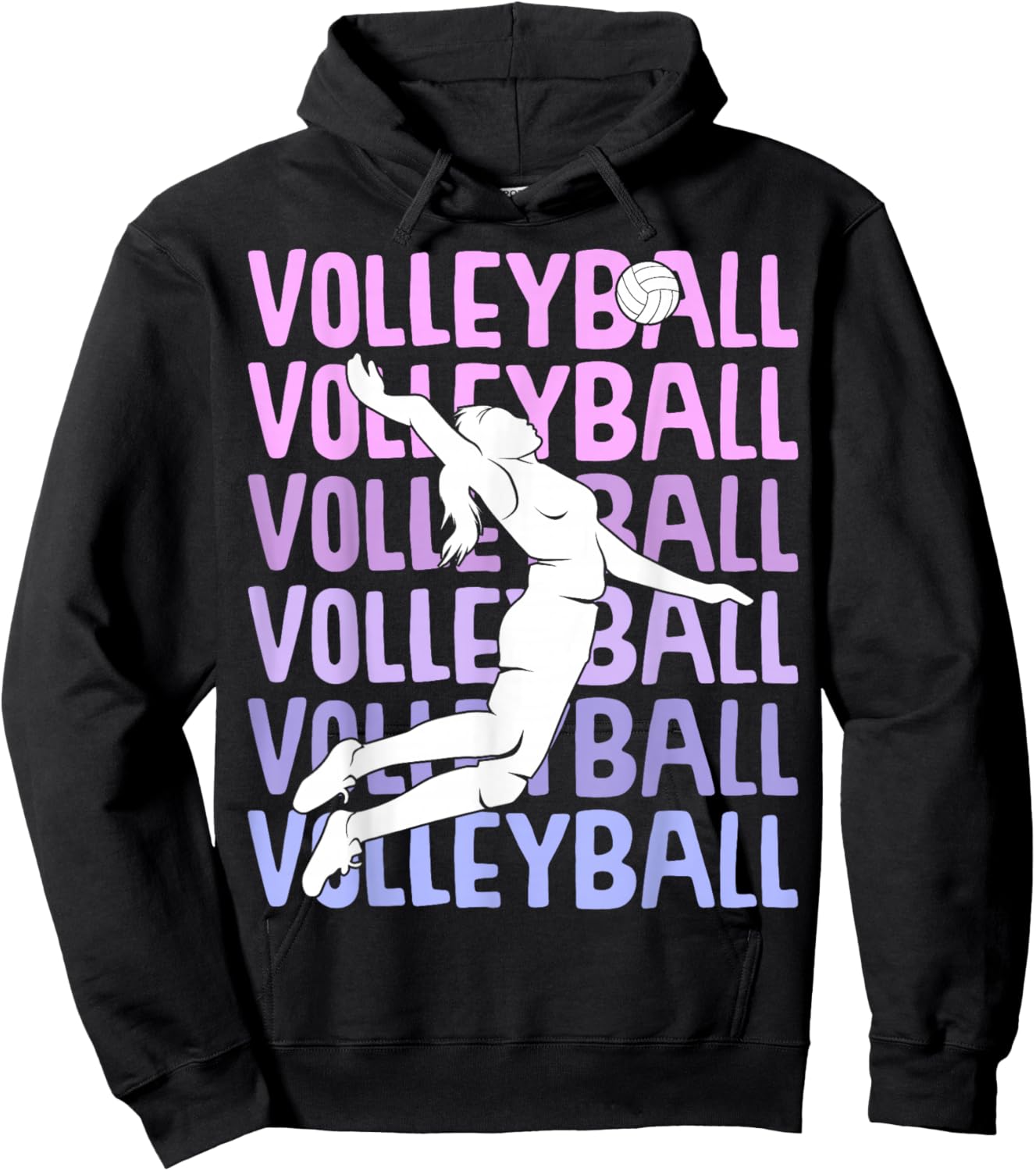 Volleyball Girls Kids Women Hoodie - Hoodie | Black