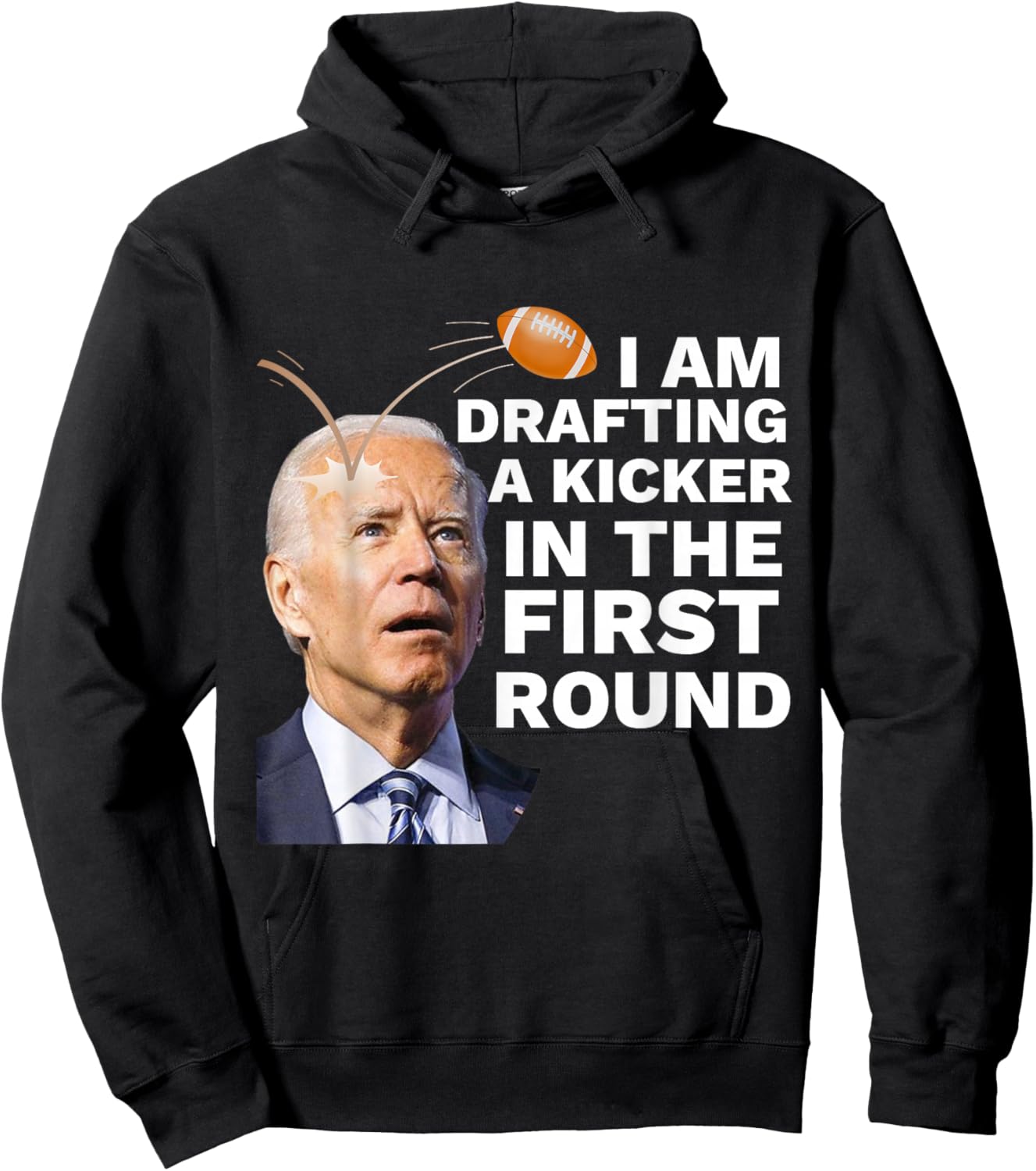 Confused Drafting Kicker Funny Fantasy Football Draft Party Hoodie - Hoodie | Black