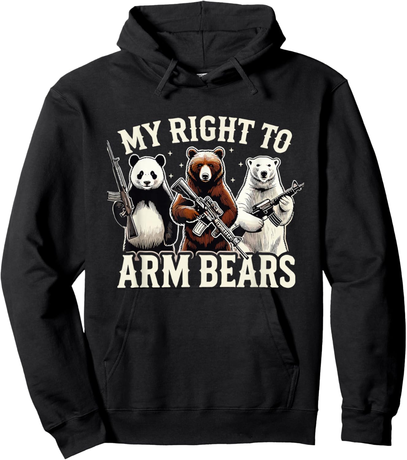 Support Right to Keep and Arm Bears Humorous Wildlife Rights Hoodie - Hoodie | Black