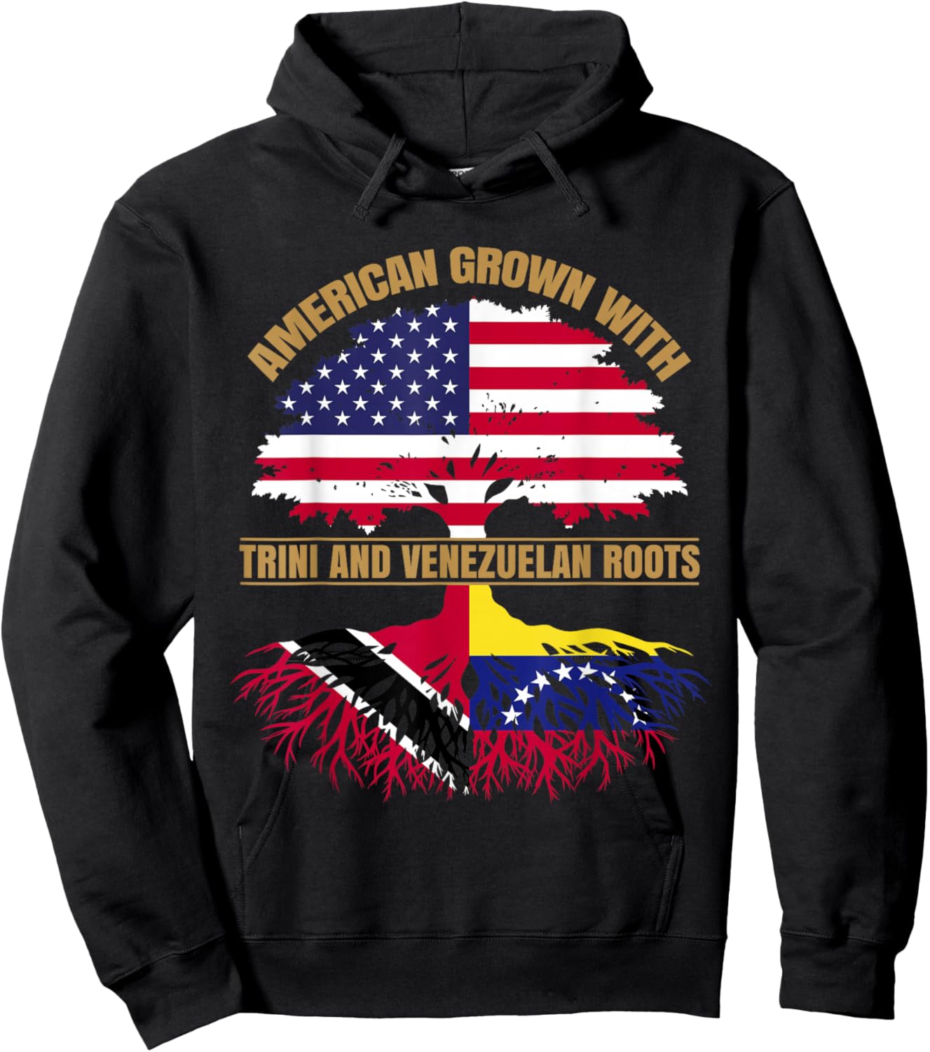 Heritage American Grown with Trinidadian Venezuelan Roots Hoodie - Hoodie | Black
