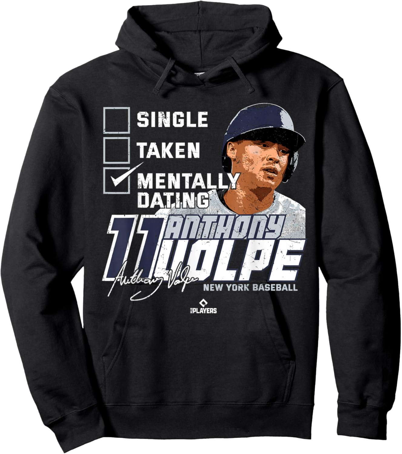 Mentally Dating Anthony Volpe New York MLBPA Hoodie - Hoodie | Black