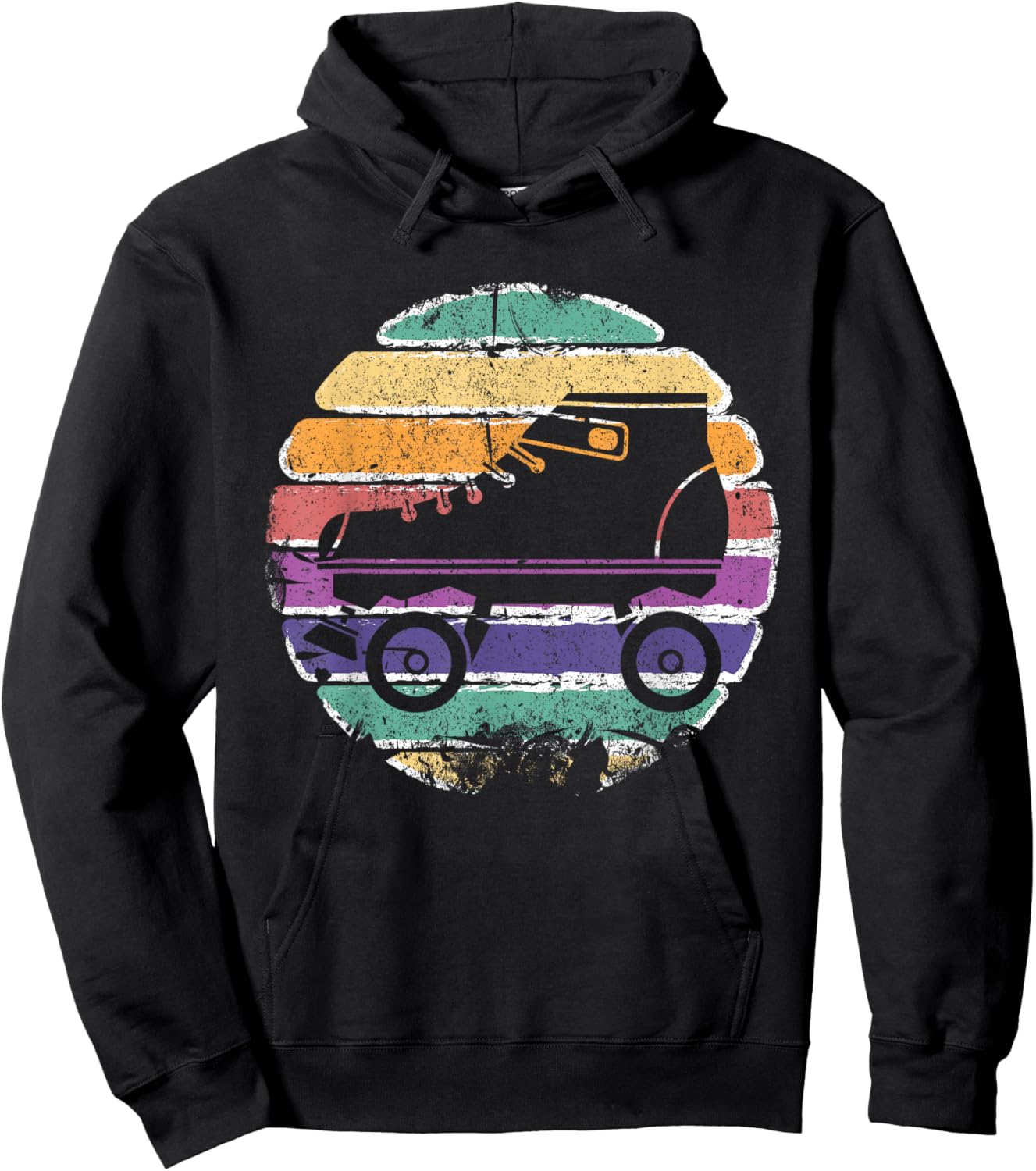 Retro Roller Skates - Vintage Roller Skating Hoodie - Hoodie | Black