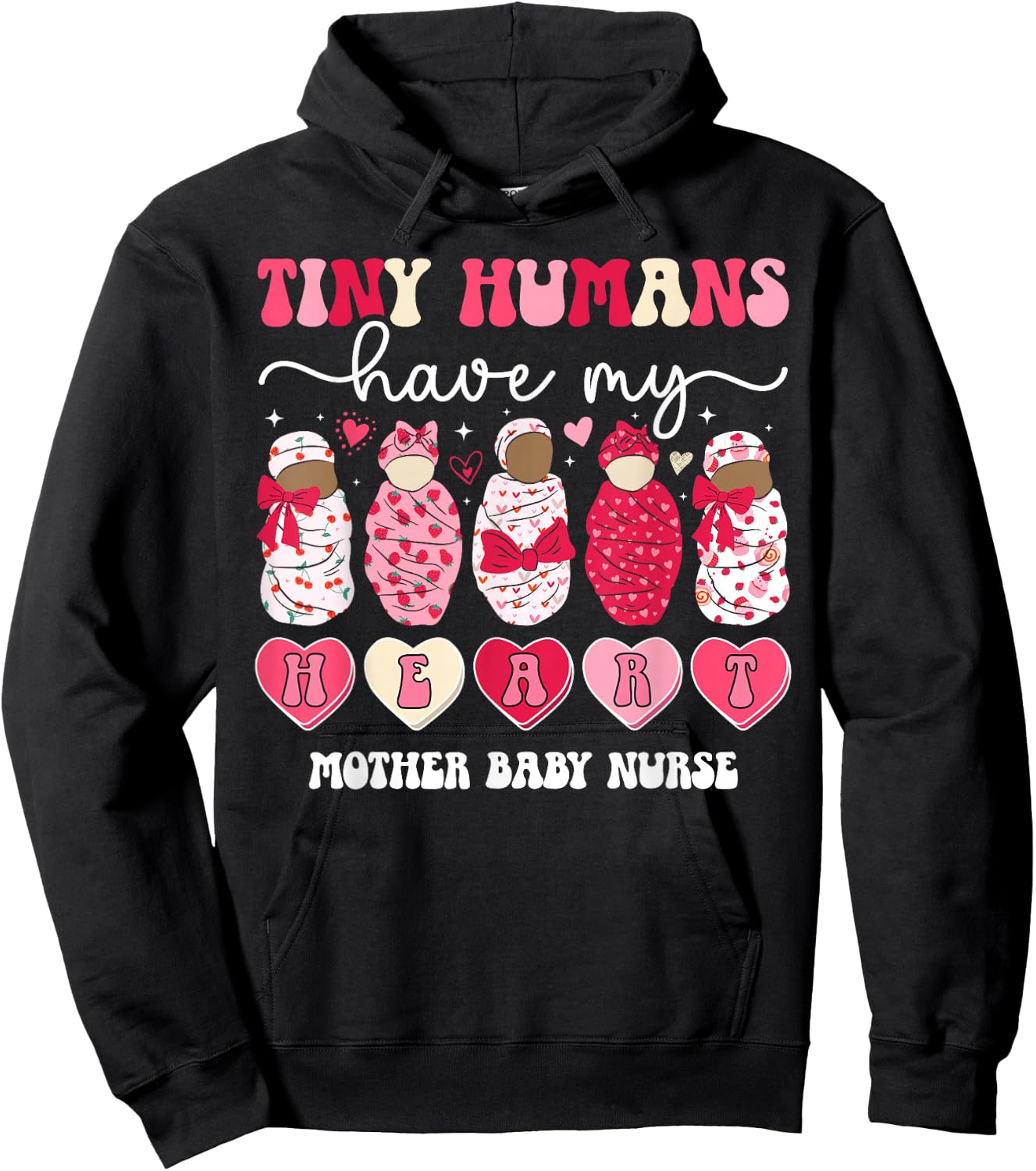Mother Baby Nurse Valentine Mom Baby Nurse Valentines Day Hoodie - Hoodie | Black