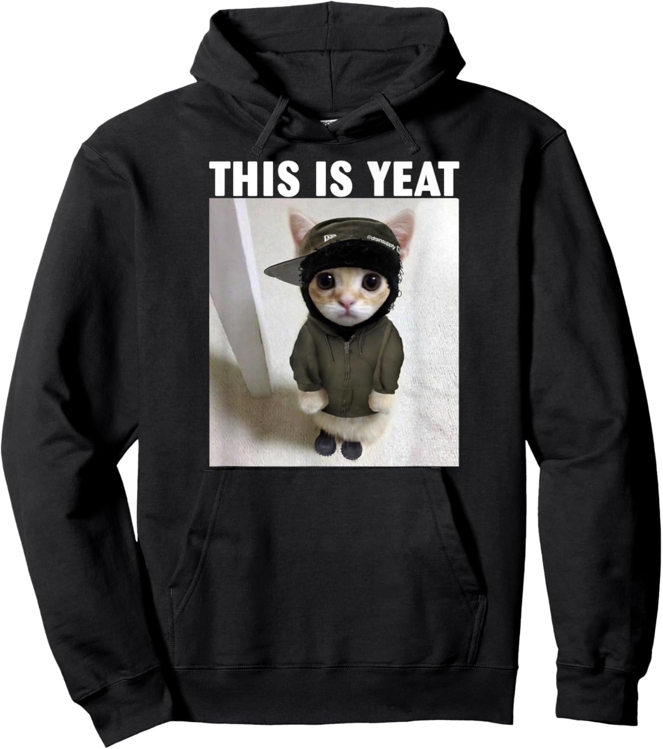 Cat This is Yeat Meme Hoodie - Hoodie | Black