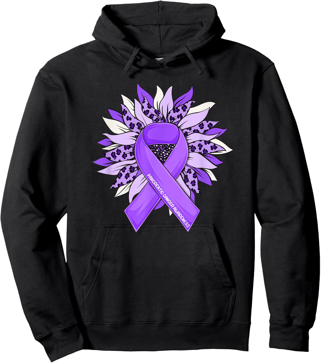 Pancreatic Cancer Sunflower Pancreatic Cancer Awareness Hoodie - Hoodie | Black