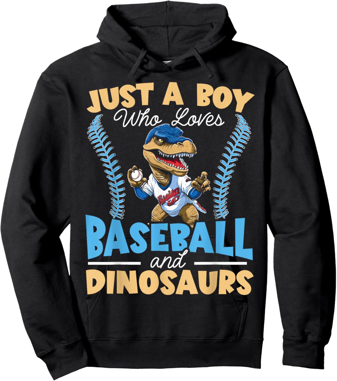 Baseball Dinsoaur Sport Lover Baseball Player Dino Fossil Hoodie - Hoodie | Black