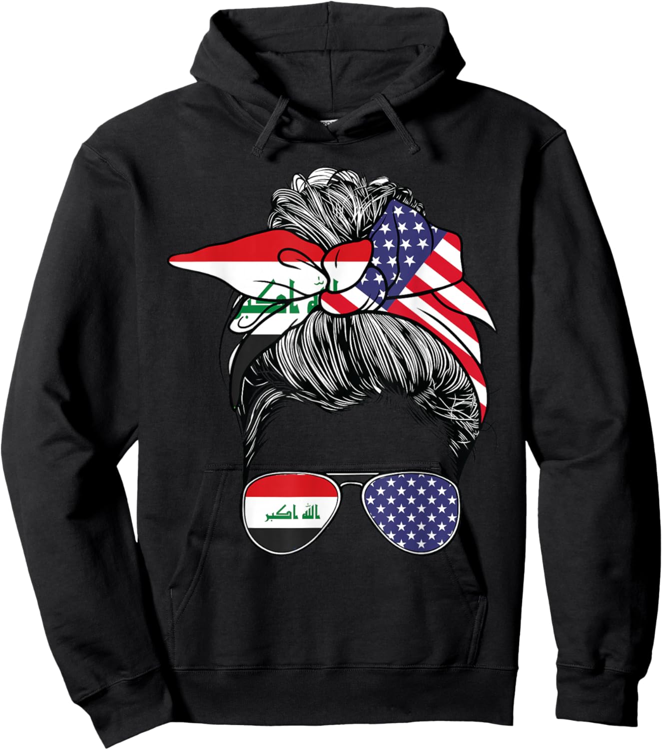 Iraqi Flag Iraq Women American USA Heritage Iraq Hoodie - Hoodie | Black