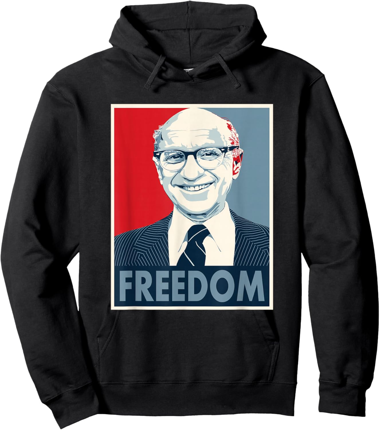Milton Retro Friedman Graphic Hoodie - Hoodie | Black