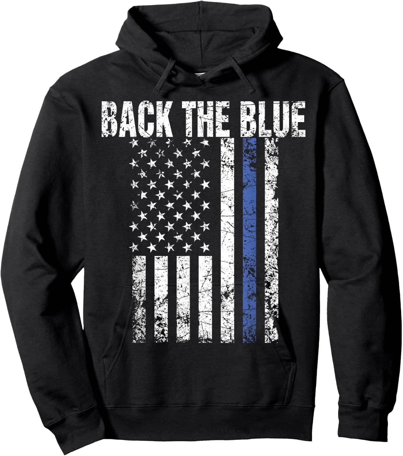 Back the Blue Shirt Great Police Support Law Enforcement Hoodie - Hoodie | Black