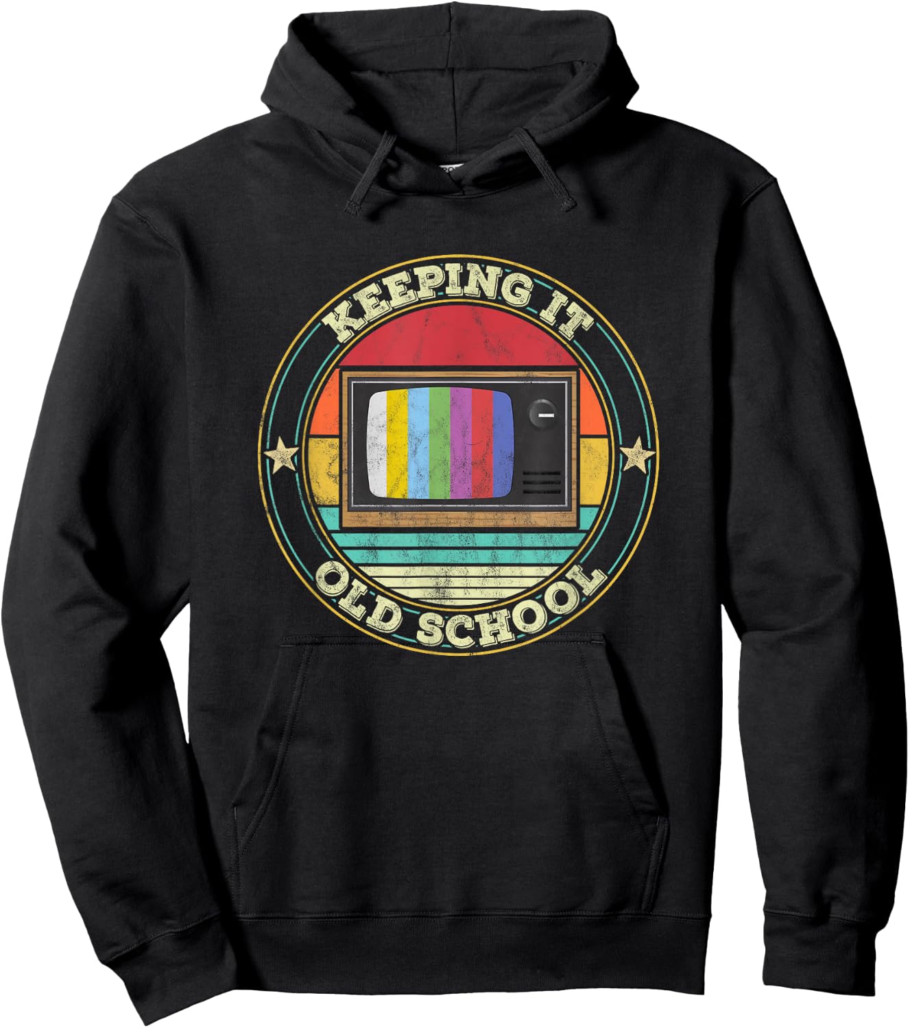 80s Retro Television Keeping it old School 90s Vintage Hoodie - Hoodie | Black