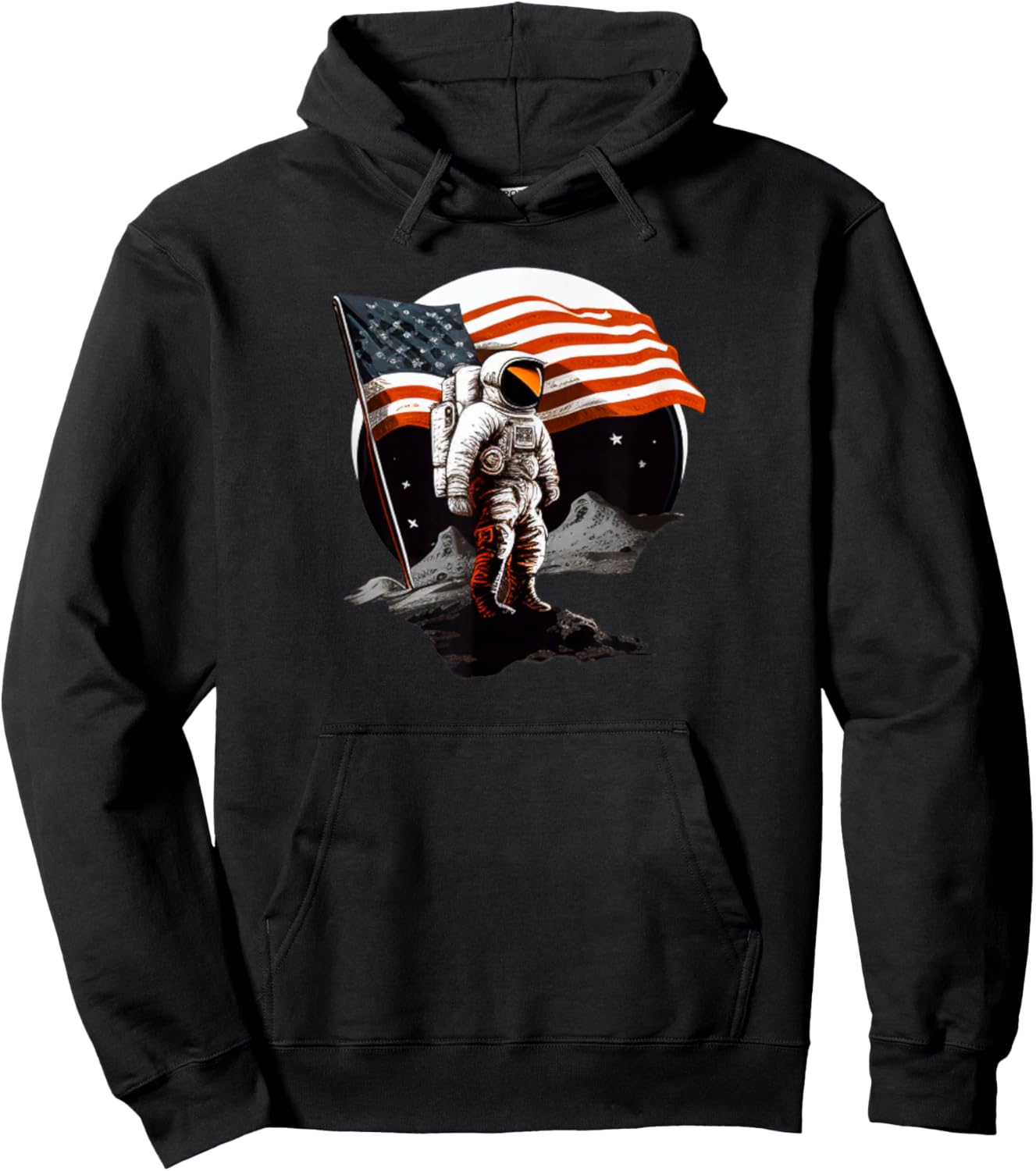 Patriotic Moon landing for Space World Lovers Hoodie - Hoodie | Black