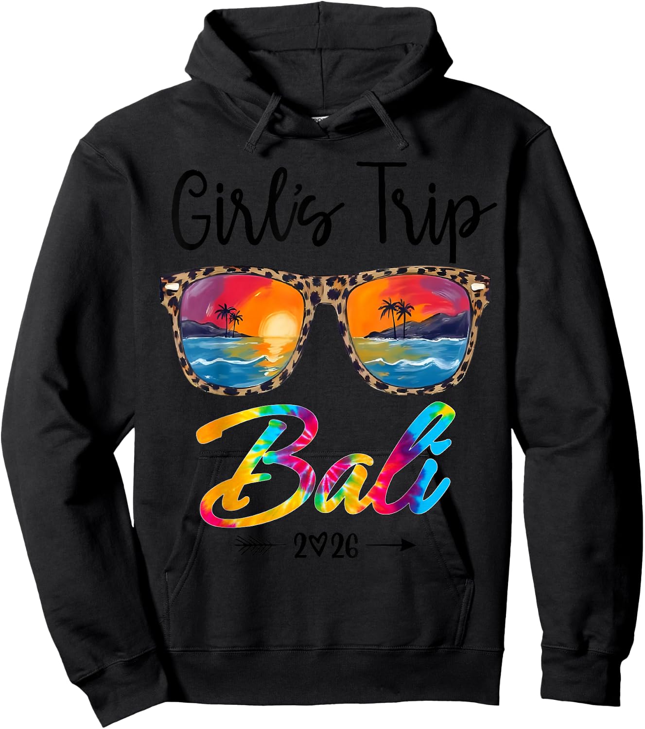 Girls Trip Bali 2026 Girls Weekend Summer Vacation Party Hoodie - Hoodie | Black