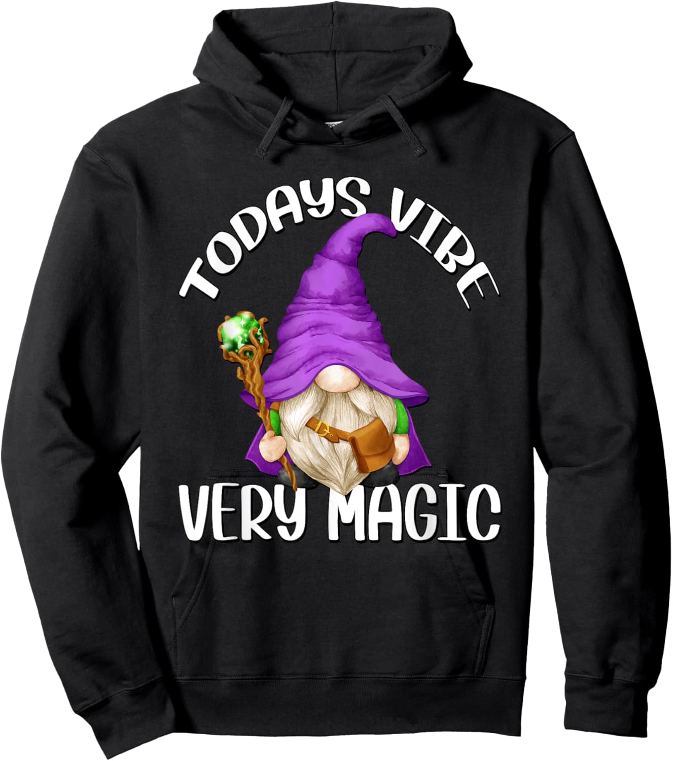 Magician Gnome And Kids Purple Wizard Gnome Grandpa Hoodie - Hoodie | Black