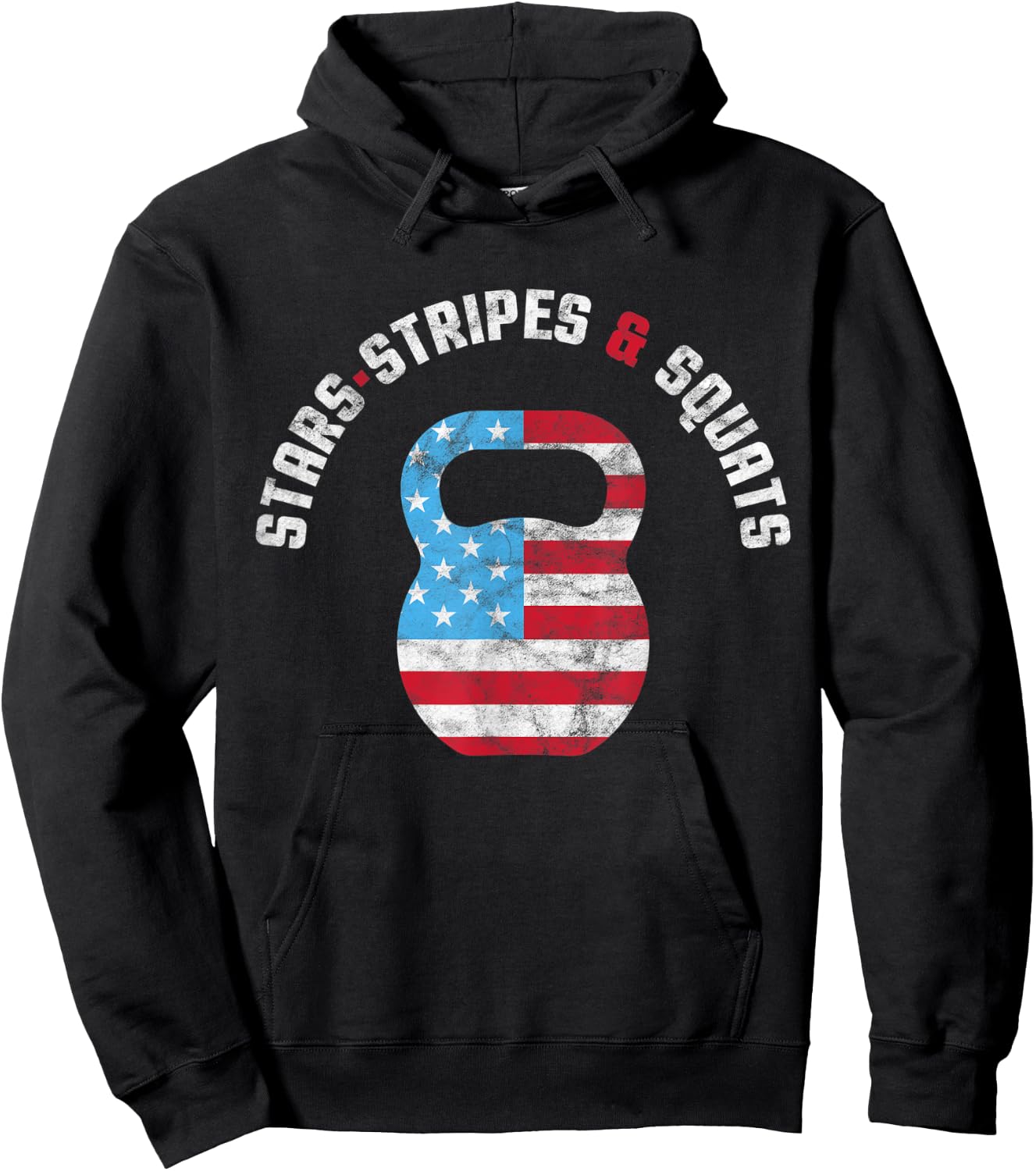 stars stripes and squad Workout Gym USA Flag 4th July Hoodie - Hoodie | Black