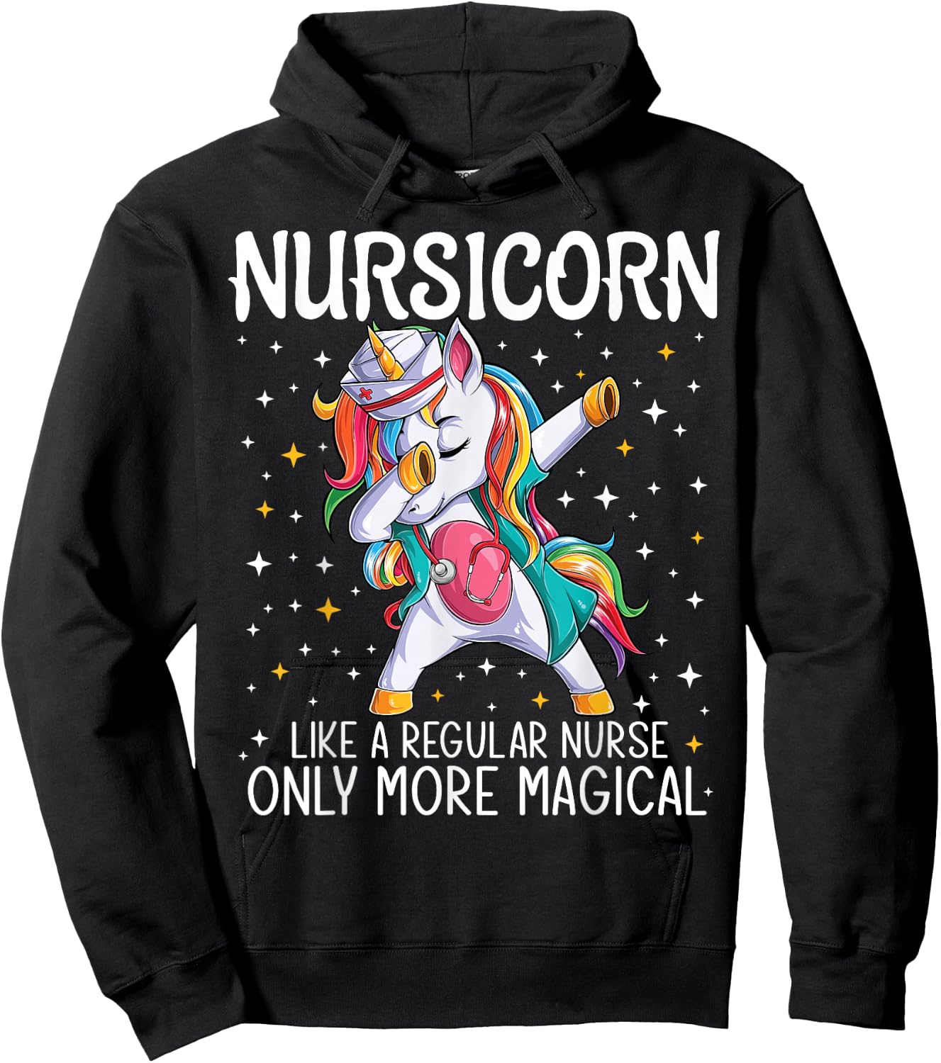 Dabbing Unicorn Nursicorn Funny Nurse Gift women men CNA RN Hoodie - Hoodie | Black