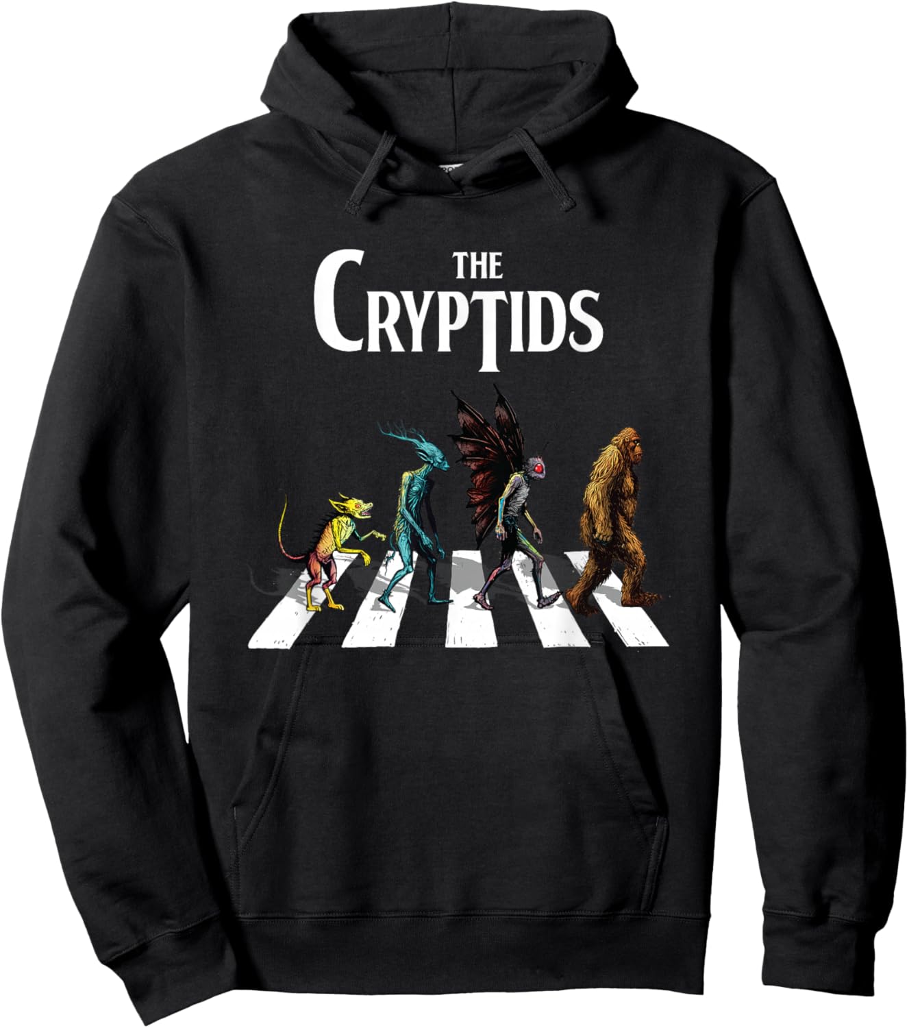 The Cryptids Bigfoot Mothman Wendigo Chupacabra Creatures Hoodie - Hoodie | Black
