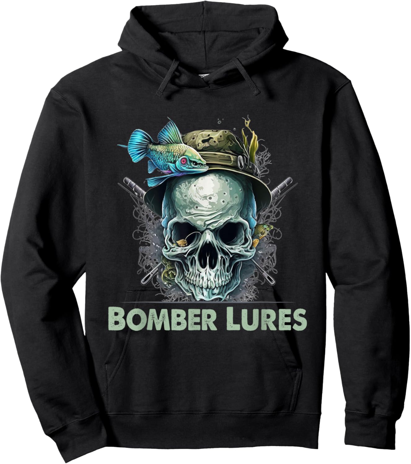 Bomber Lures Hunting Hobby Hunter Pastime Fishing Freshwater Hoodie - Hoodie | Black