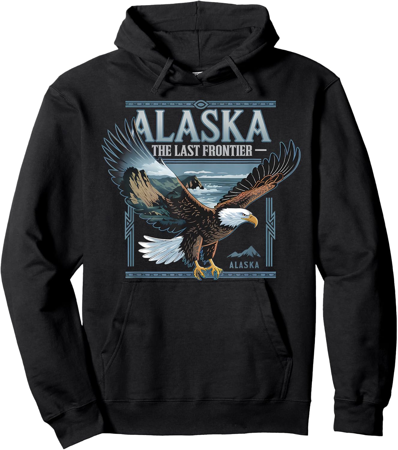 Alaska State Pride The Last Frontier Bald Eagle Alaskan Trip Hoodie - Hoodie | Black