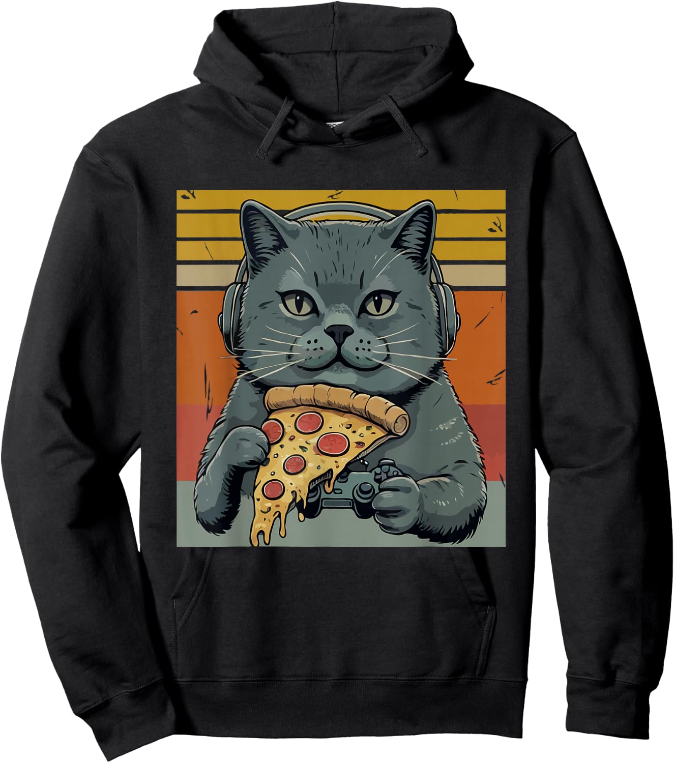 Cats Video Gaming Pizza All Need Cat Lover Gamer Hoodie - Hoodie | Black