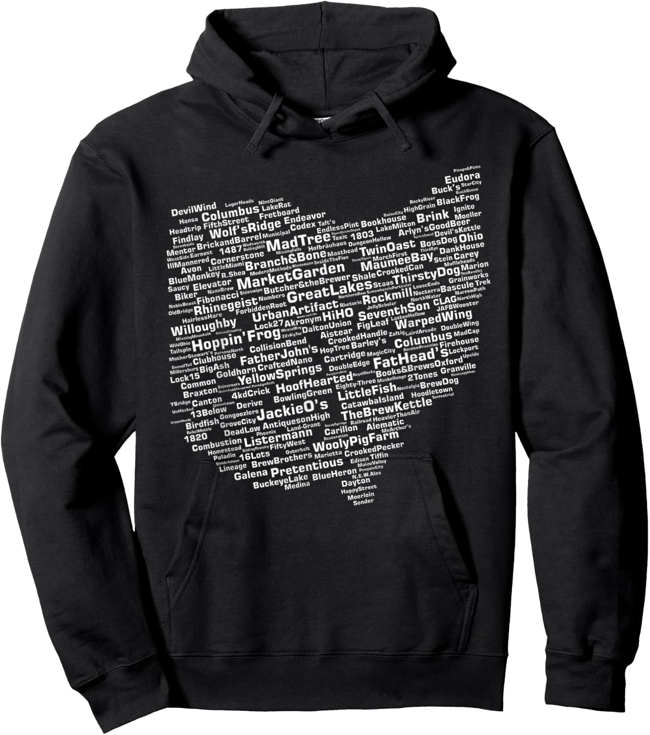 Cracked Toad Design Co. Ohio Breweries - Men's Black Classic Fit Short Sleeve - Small Hoodie - Hoodie | Black