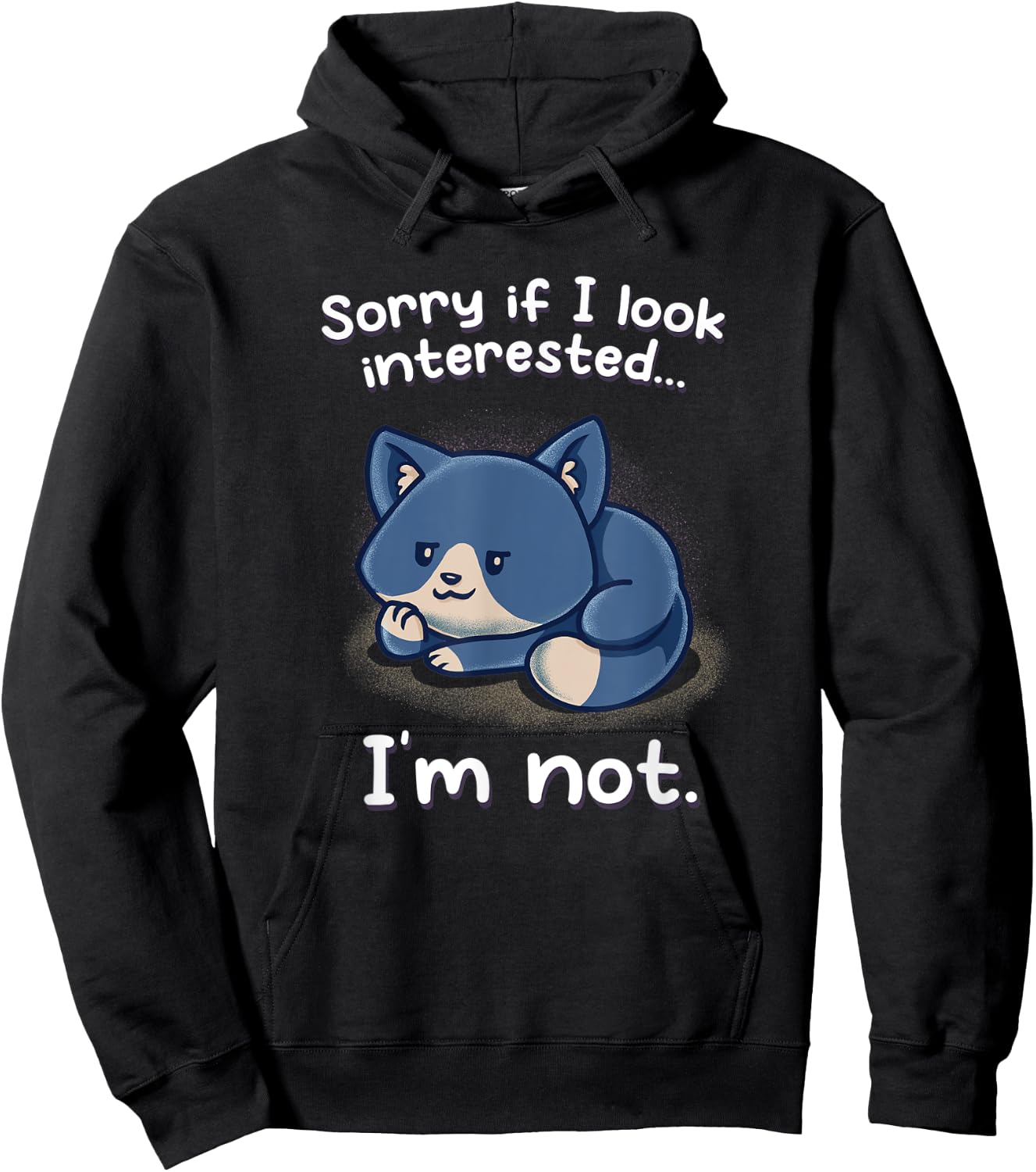 Sorry If I Look Interested I'm Not Nerd Geek Cats Kitten Cat Women Kids Hoodie - Hoodie | Black