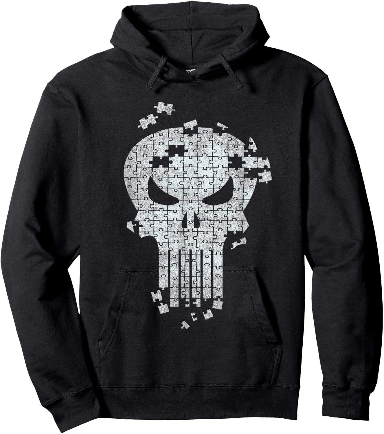 Marvel The Punisher Skull Icon Jigsaw Puzzle Hoodie - Hoodie | Black