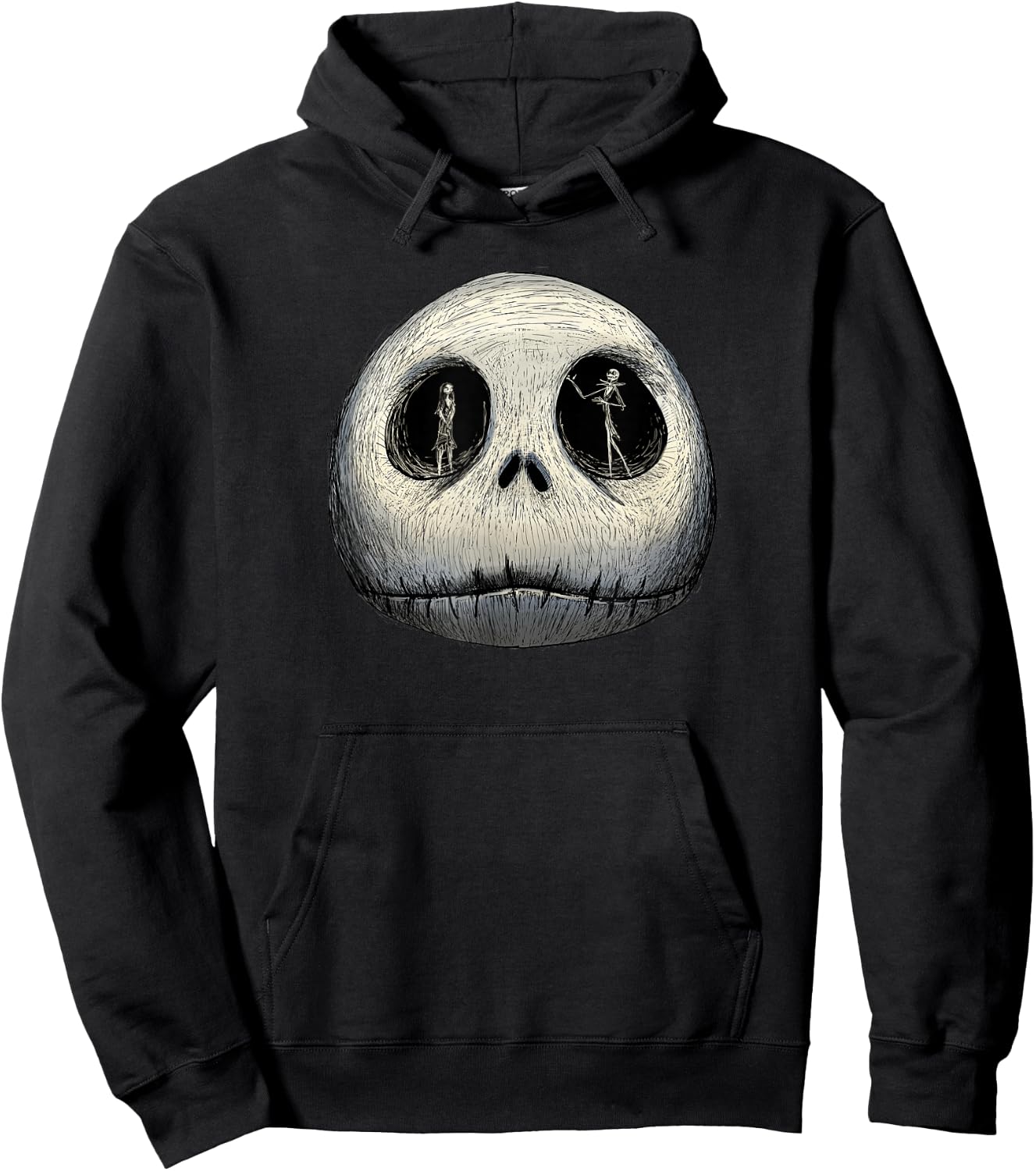 Disney The Nightmare Before Christmas Sally and Jack Face Hoodie - Hoodie | Black