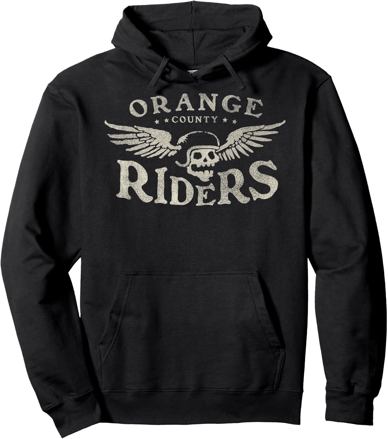 Orange County Riders - Motorcycle Skull Wings Hoodie - Hoodie | Black