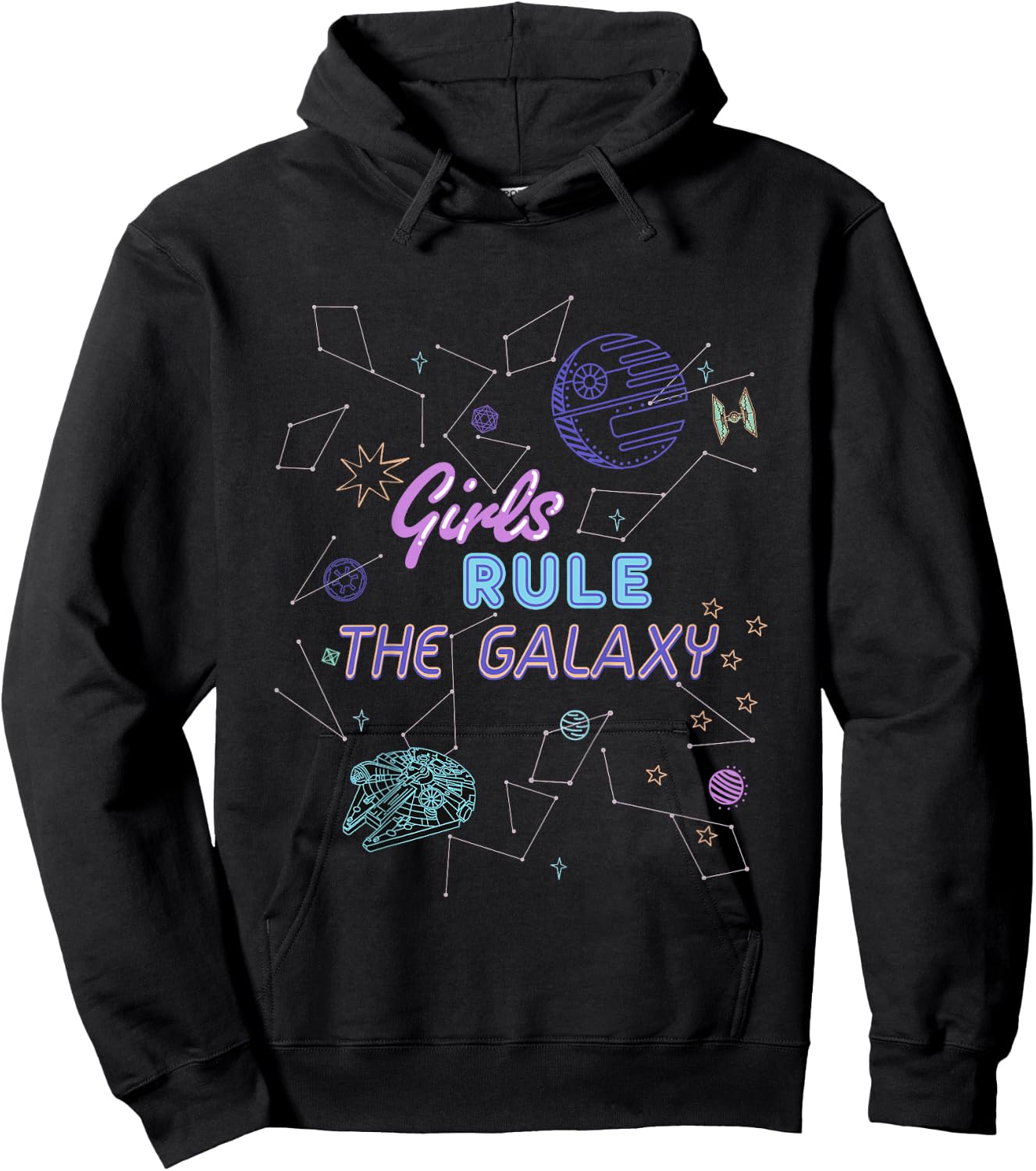 Kids Star Wars Girls Rule the Galaxy Girls' Hoodie - Hoodie | Black