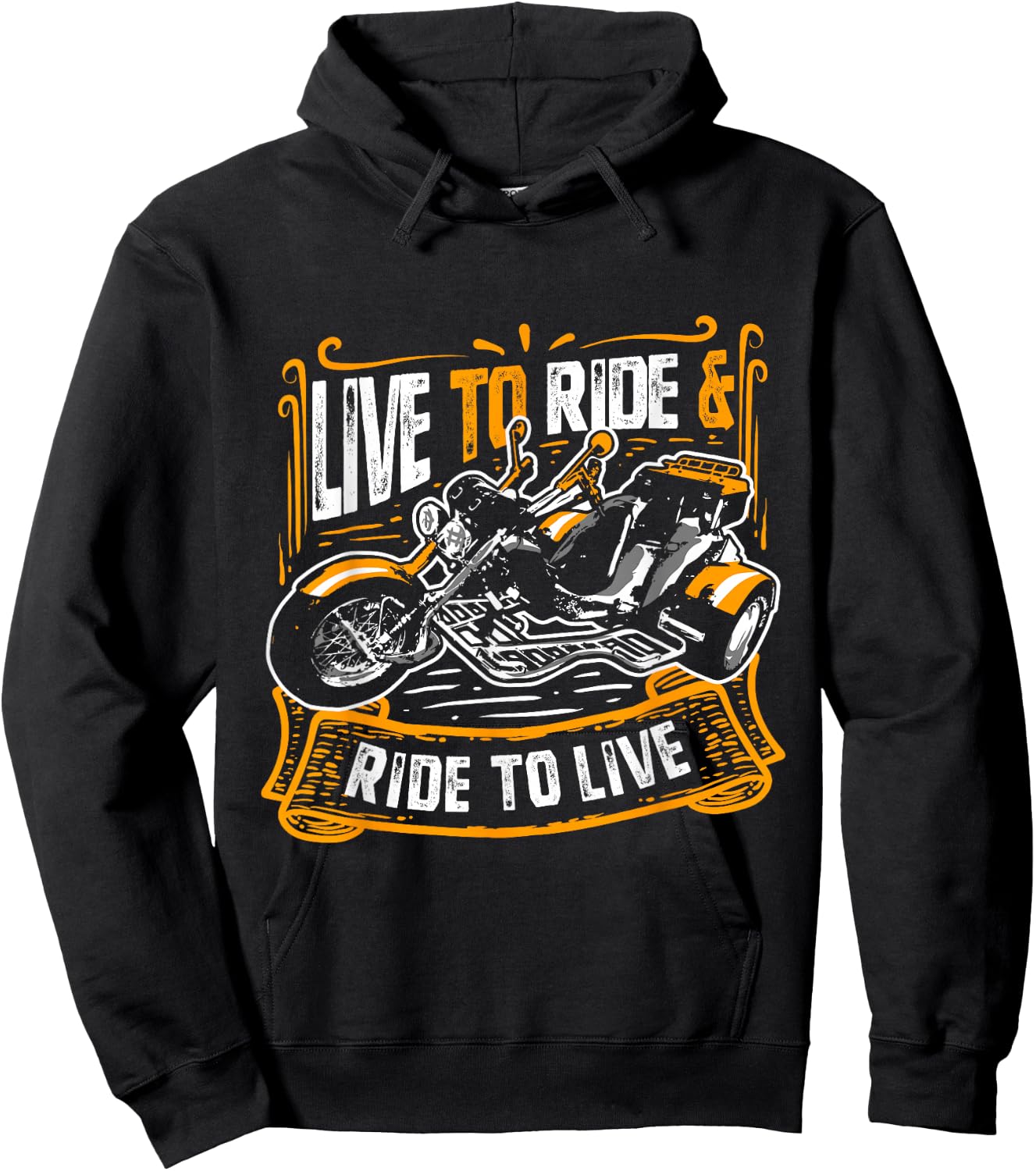 Live To Ride & Ride To Live Triker Trike Bike Hoodie - Hoodie | Black