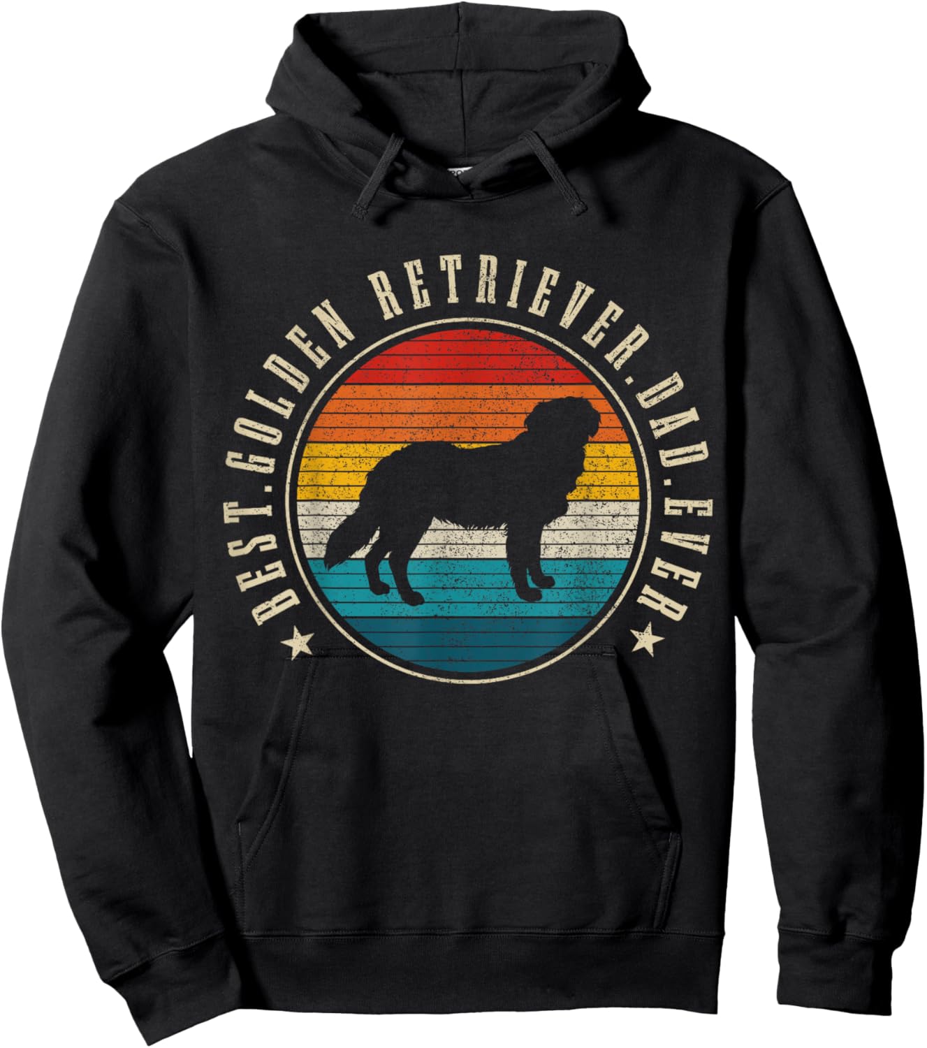 Best Golden Retriever Dad Ever Funny Dog Owner Vintage Men Hoodie - Hoodie | Black