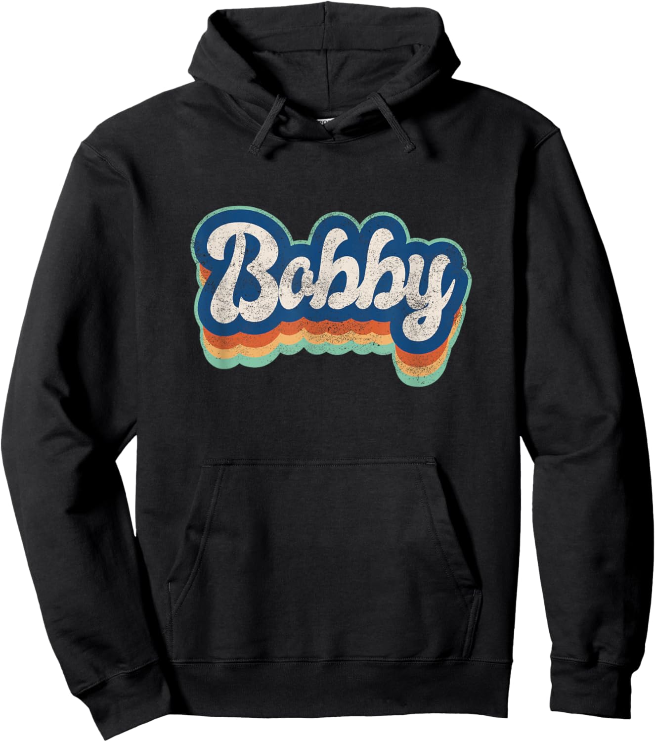 Bobby First Name Boy Vintage Style 70s 80s Personalized Hoodie - Hoodie | Black