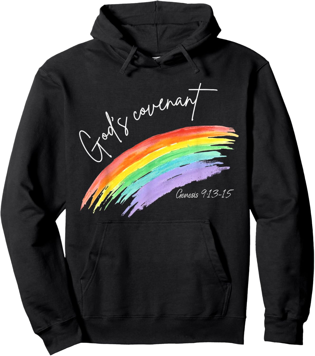 God's Covenant Genesis 9:13-15 Rainbow God's Believers Hoodie - Hoodie | Black