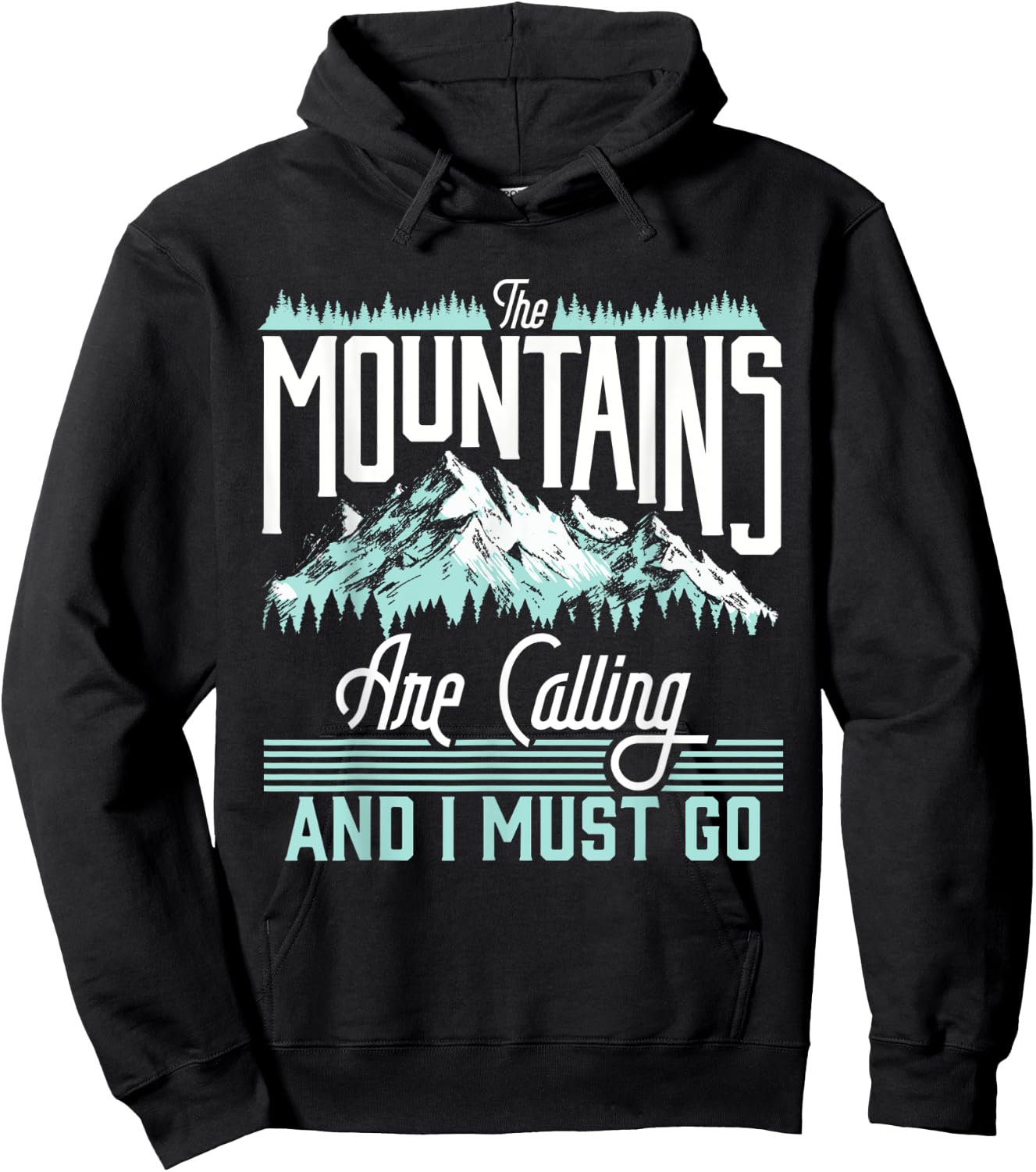 Mountains Are Calling & I Must Go Retro Vintage Graphic Hoodie - Hoodie | Black