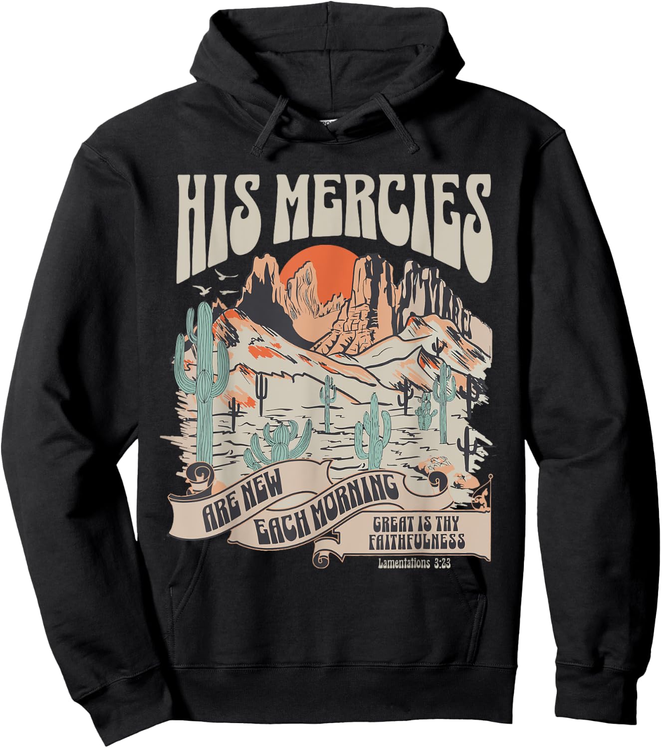 Christian Bible Verse His Mercies Are New Each Morning Hoodie - Hoodie | Black