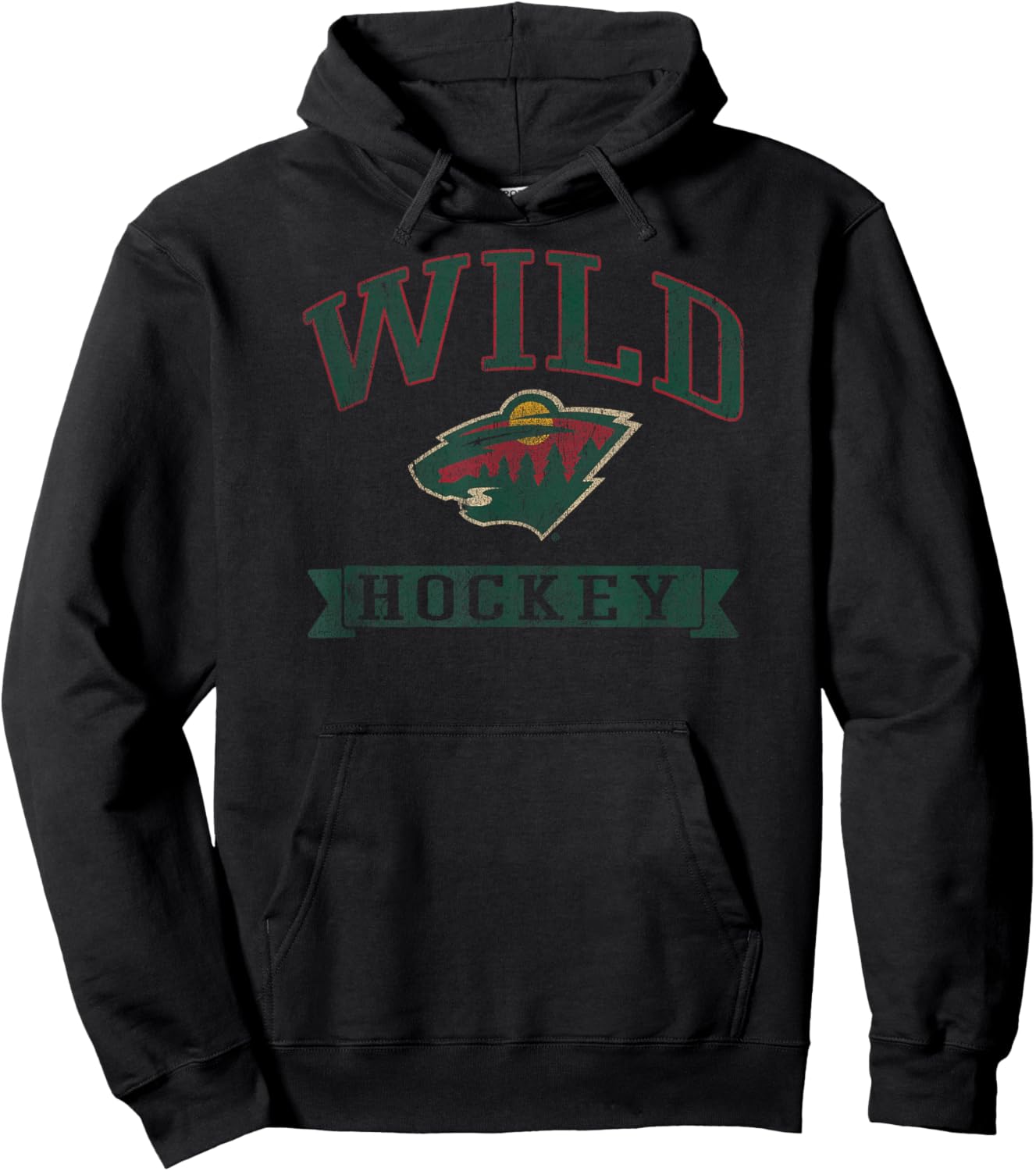 Minnesota Wild Vintage Hockey White Officially Licensed Hoodie - Hoodie | Black