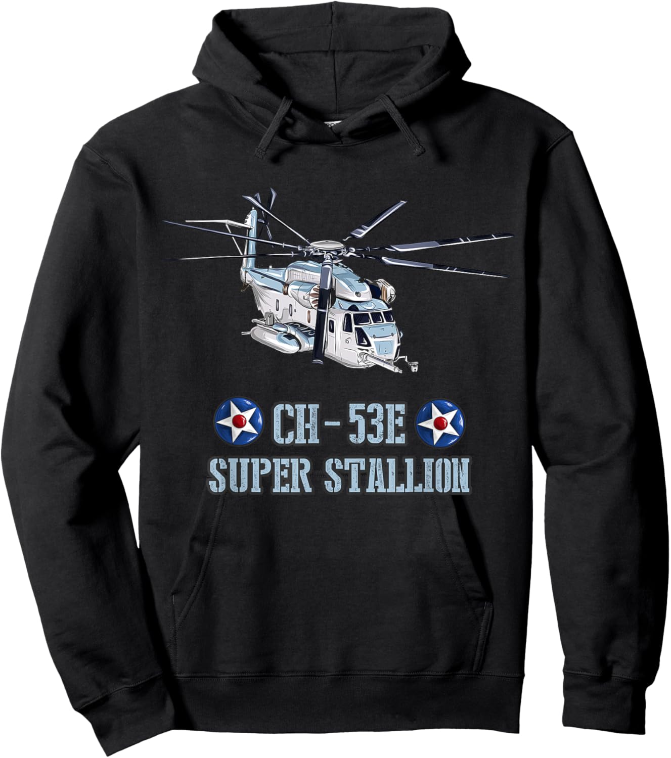 US Military Aircraft CH-53E Super-stallion Heavy Helicopter Hoodie - Hoodie | Black