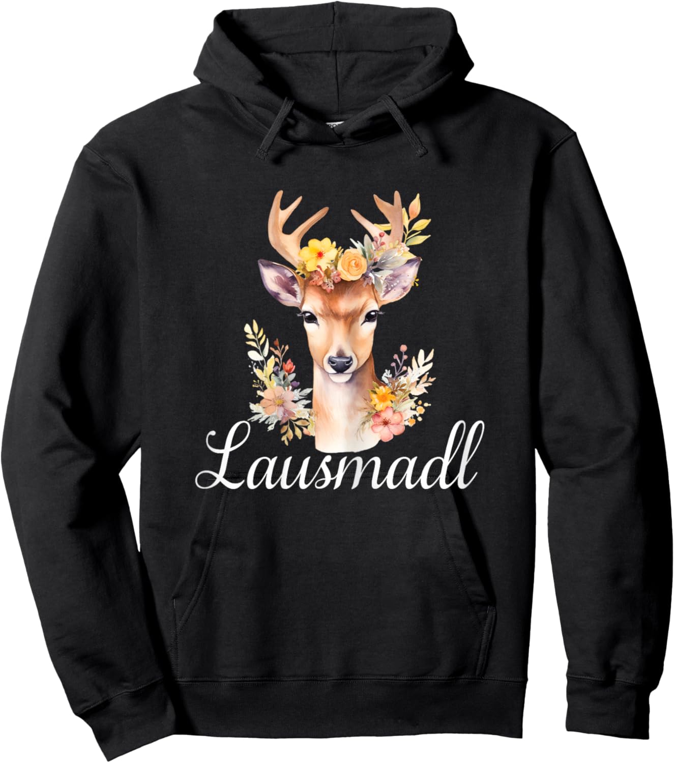 Hirsch Damen Trachten Dirndl Trachten Mädchen Hoodie - Hoodie | Black