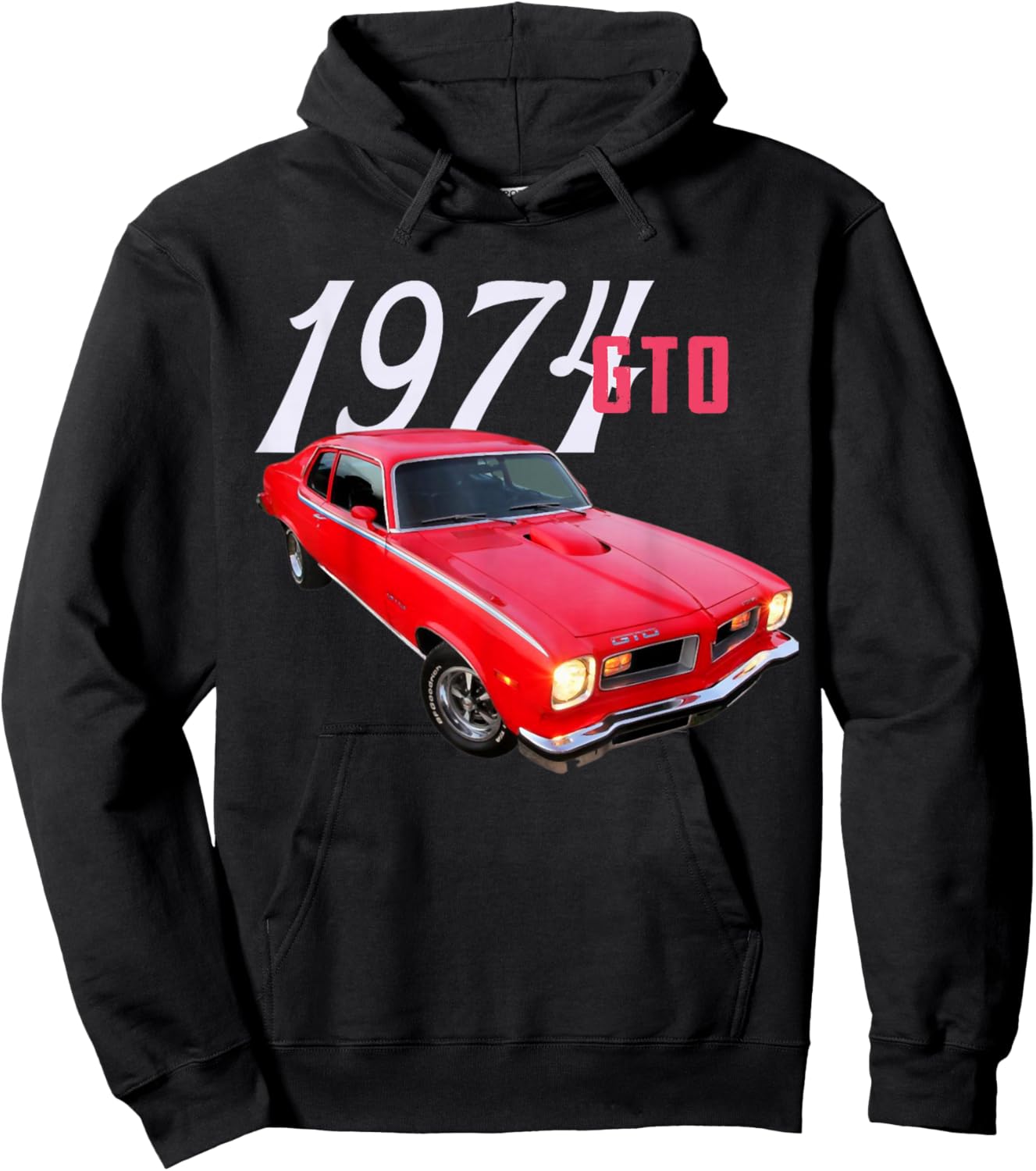1974 74 GTO Classic Car Old School Muscle Car Hoodie - Hoodie | Black