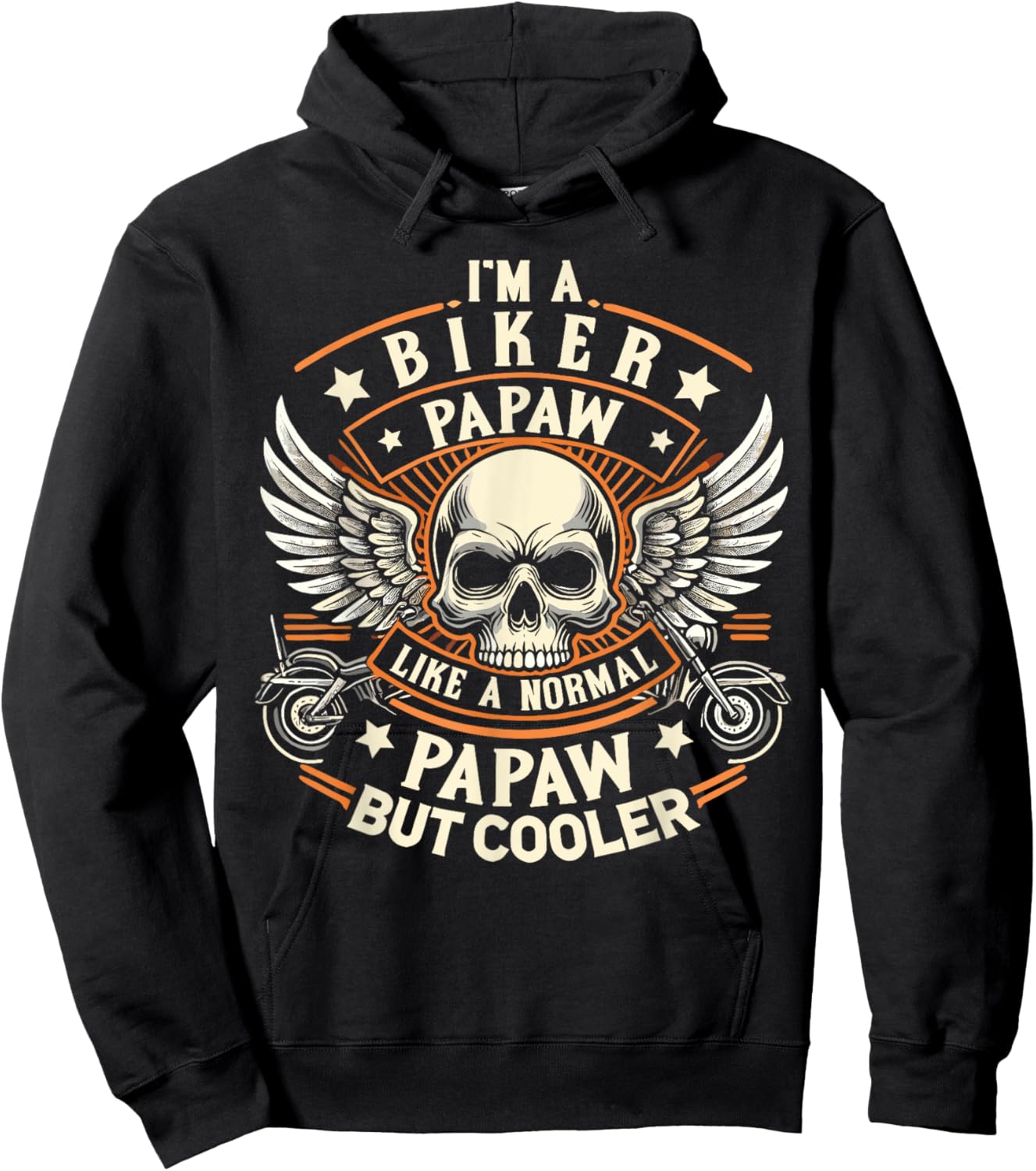 Biker Papaw Like Normal Papaw Cooler, Motorcycle Grandpa Hoodie - Hoodie | Black