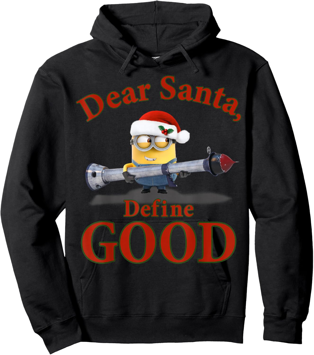 Despicable Me Minions Dear Santa Define Good Portrait Hoodie - Hoodie | Black
