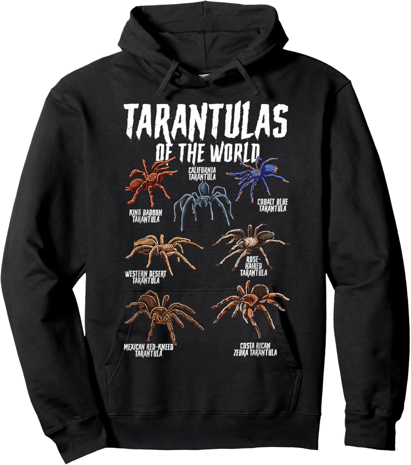 Tarantulas Animals of the World Spider Science Arachnologist Hoodie - Hoodie | Black