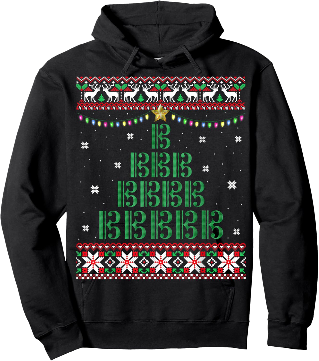 Ugly Christmas Sweater for Viola Players Hoodie - Hoodie | Black