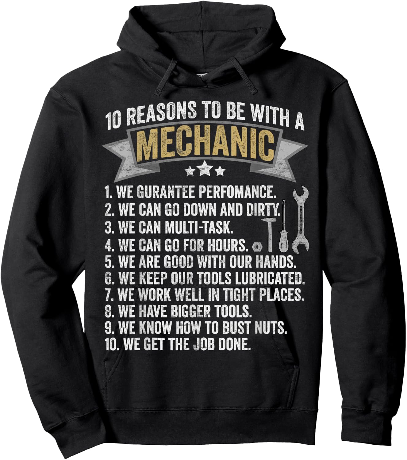 10 Reasons to Be with a Mechanic - Funny Mechanic Hoodie - Hoodie | Black