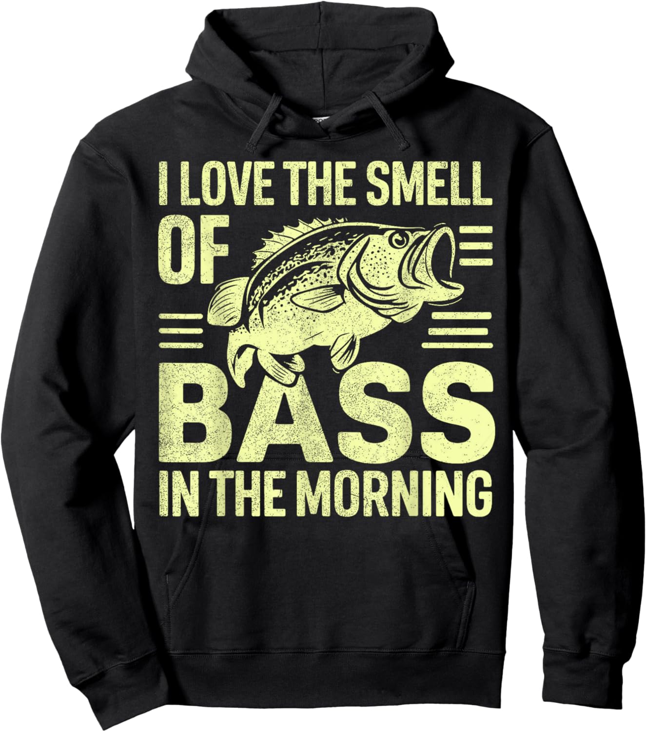 I love the Smell of Bass in the Morning Bass Fishing Hoodie - Hoodie | Black