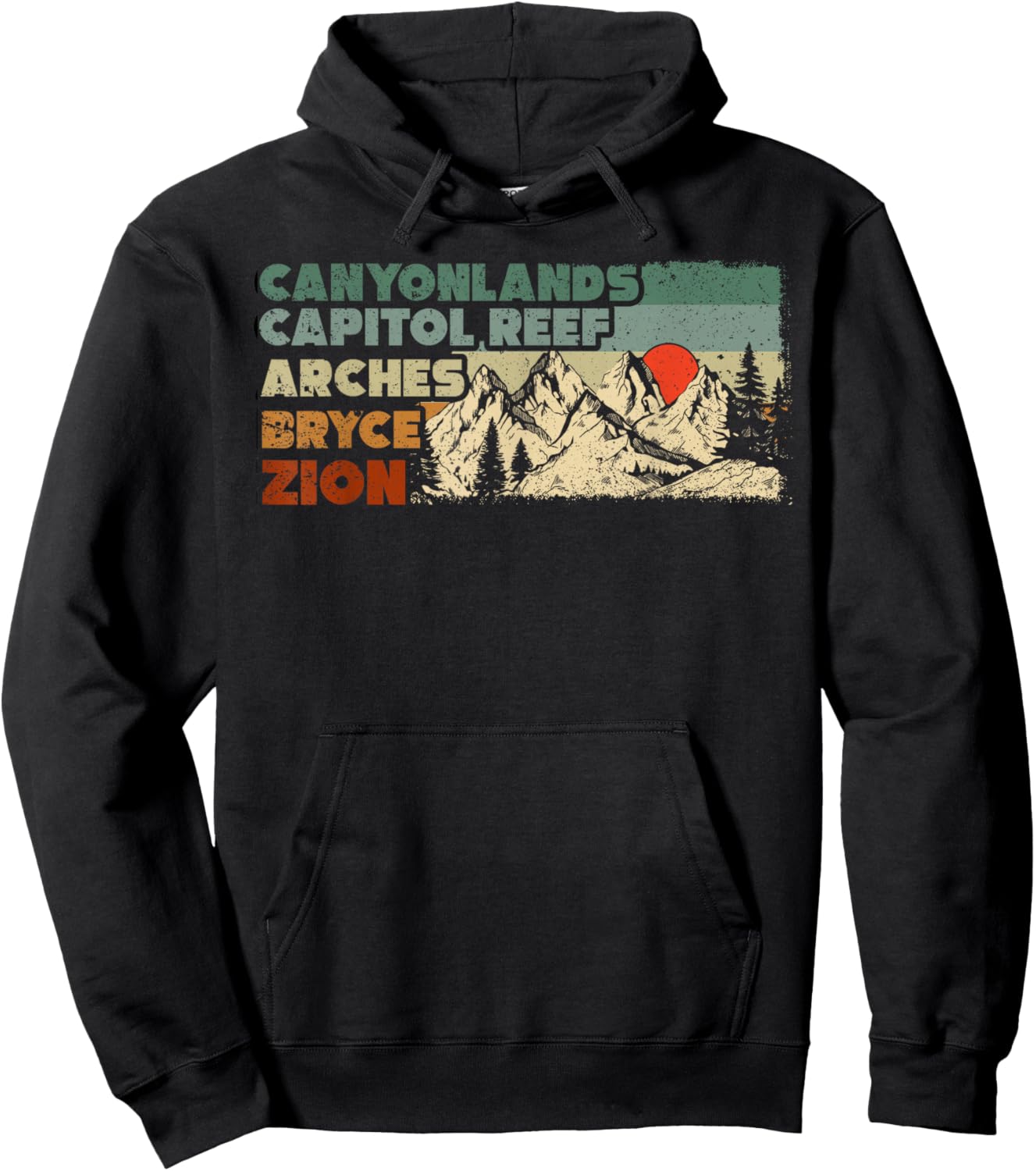 Vintage Utah Souvenir Big 5 Utah Mighty Five National Park Hoodie - Hoodie | Black