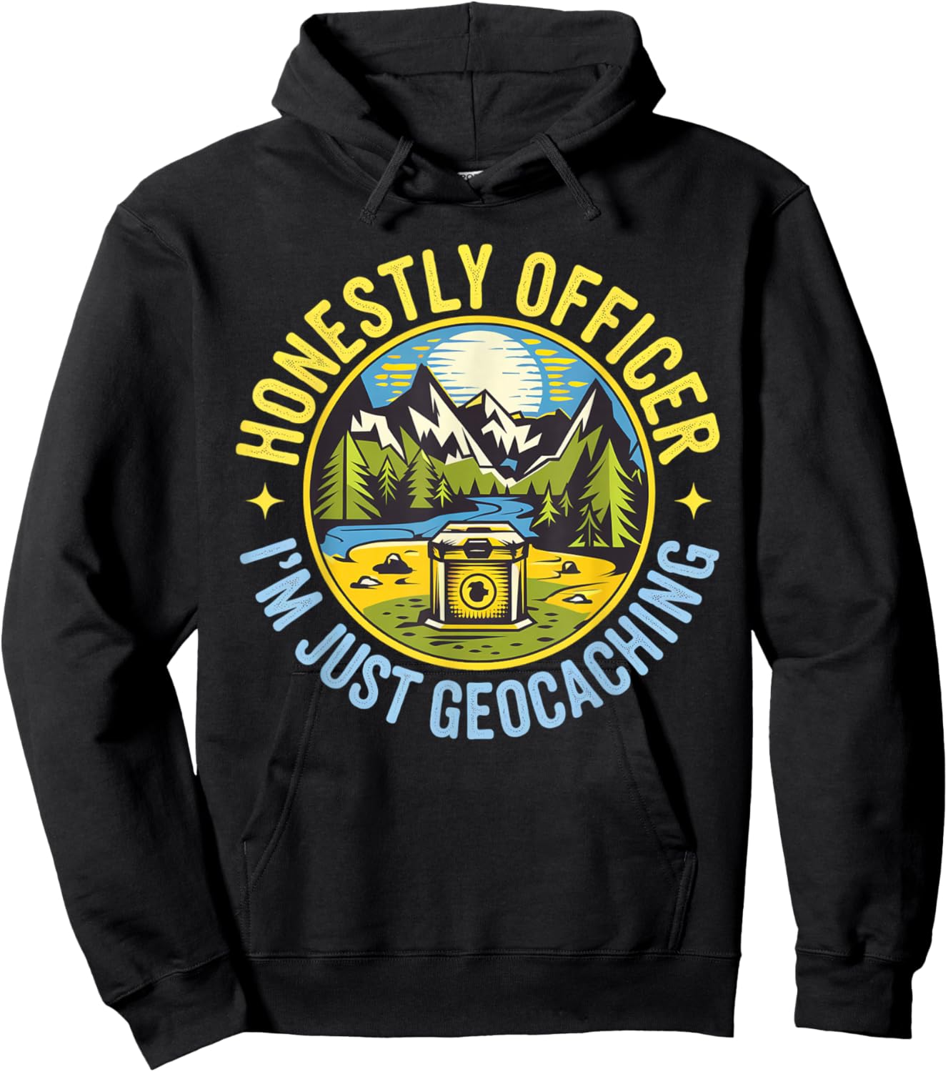 Honestly Officer I'm Just Geocaching Map Reading Geocache Hoodie - Hoodie | Black