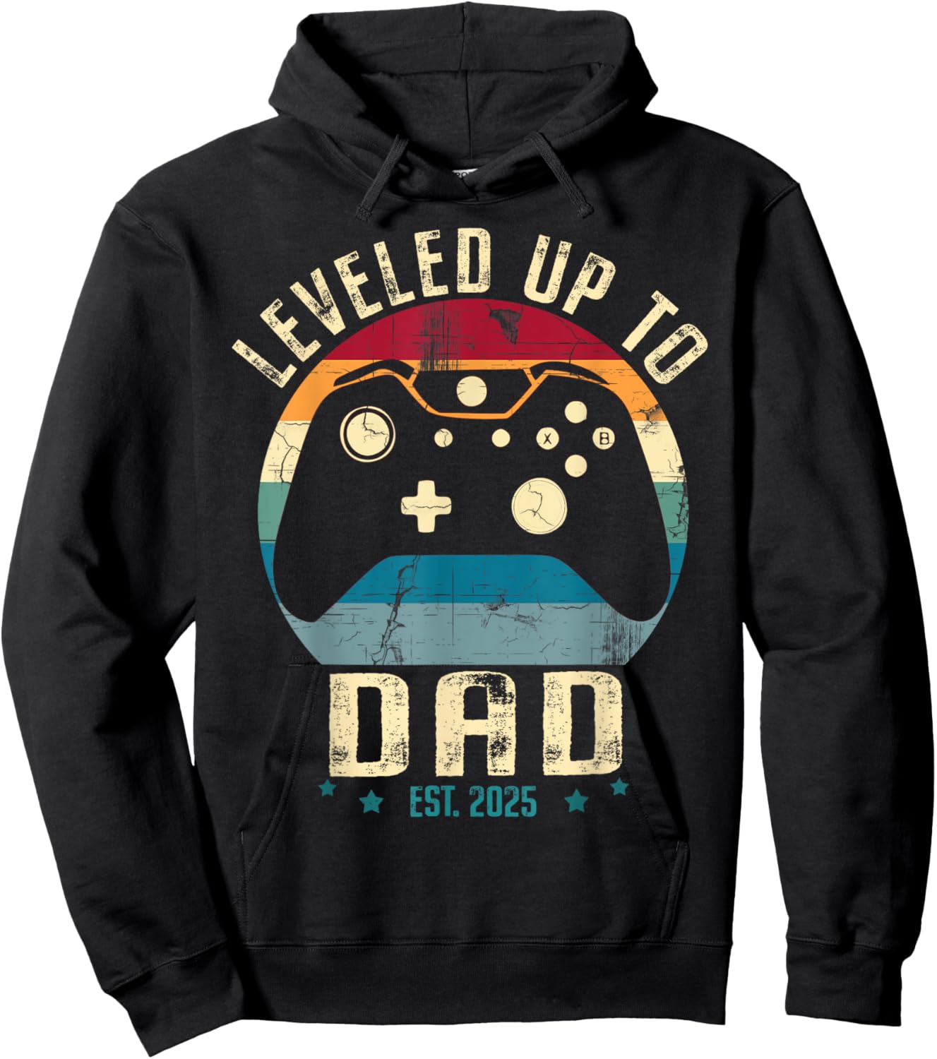 I Leveled Up To Dad 2025 Promoted To Daddy Soon To Be Father Hoodie - Hoodie | Black
